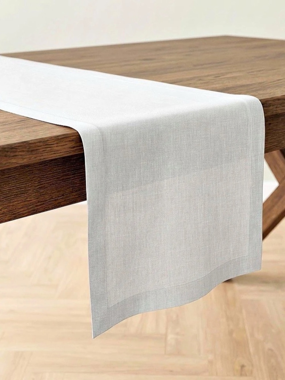 Solino Home 100% Linen Table Runner Linen Table Runner in White NWT